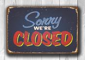 Closed Sign-Open Sign-Double sided – Vintage Commercial Wall Sign, Full Color UV Protected Print, Weatherproof Aluminum Composite - 36-x-24-inches image
