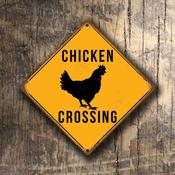 Chicken Crossing Sign - Yellow Chicken Xing Signs – Full Color UV Protected Print, Durable Aluminum Composite, Indoor Outdoor Ready - 12-x-12