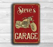Motorcycle Garage Sign - Custom Garage Sign – Thoughtful Gift, Vintage Aluminum Composite, UV Protected Print, Durable Aluminum Composite - 14-x-10