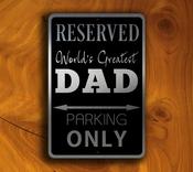 Gifts For Dad - Dad Parking Only Sign – Great Gift Decor, Vintage Aluminum Composite, Full Color UV Print, Weather Ready Aluminum Composite - 14-x-10