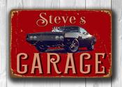 Dodge Charger Garage Sign – Vintage Style Aluminum Wall Decor, Weatherproof UV Print for Indoor or Outdoor Use - 16-x-12