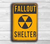 Fallout Shelter Sign - Man Cave Signs – Rustic Vintage Bedroom Sign, Full Color UV Print, Weatherproof Aluminum Composite – Great Gift Decor - 14-x-10