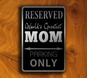 Gifts For Mom - Mom Parking Only Sign – Thoughtful Gift, Vintage Wall Decor, Full Color UV Print, Weather Ready Aluminum Composite, Pre-Drilled Holes - 12-x-8