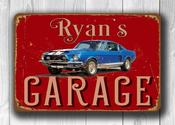 Custom Mustang Garage Sign – Custom Metal Wall Art, Weather-Ready Full Color UV Print, Perfect Ford Enthusiast Gift - 14-x-10