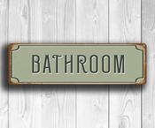 Bathroom Sign - Bathroom Decor – Metal Bathroom Wall Signs, UV Protected Waterproof and Fade Resistant Plaque, Vintage Style Bathroom Décor – Classic - 36-x-12-inches