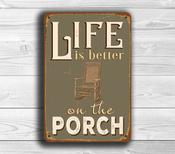 Porch Signs - Porch Sign Gift Ideas – Vintage Aluminum Composite Wall Art, Full Color UV Protected Print, Indoor Outdoor Ready - 36-x-24-inches