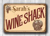 Personalized Wine Shack Sign – Perfect Gift, Vintage Aluminum Composite, Full Color UV Print, Weather Ready Aluminum Composite, High Humidity Ready - 20-x-14-inches