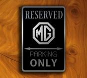 MG Parking Only Sign - MG Signs – Premium Brushed Metal, Indoor Outdoor Display, Brand Logo Artwork, Great Gift for Garage Owners - 12-x-8 image