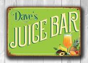 Personalized Juice Bar Sign – Unique Gift, Vintage Wall Decor, Full Color UV Print, Weather Ready Aluminum Composite, Indoor Outdoor Use - 16-x-12
