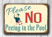 No Peeing In The Pool Sign - Pool – Full Color UV Protected Print, Durable Aluminum Composite, Indoor Outdoor Ready, Easy Mount Pre-Drilled Holes - 36-x-24-inches