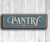 Pantry Sign - Vintage Pantry Sign – Full Color UV Protected Print, Weather Ready Aluminum Composite, Indoor Outdoor Use - 36-x-12-inches