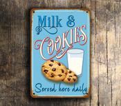 Milk And Cookies Sign - Cookies Signs (Copy) – Vintage Style, UV Protected Full Color Print, All-Weather Aluminum Composite, Indoor Outdoor Use - 14-x-10