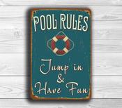 Pool Rules Sign - Pool Signs – Full Color UV Protected Print, Weather Ready Aluminum Composite, Indoor Outdoor Use, Easy Mount Pre-Drilled Holes - 20-x-14-inches