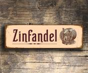 Zinfandel Sign – Vintage Metal Wine Cellar Decor, Vineyard Style Wall Art, Personalized Wine Bar Signage, Gift for Wine Lovers, Kitchen Wall Plaque - 20-x-6-inches