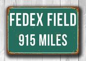 Fedex Field Distance Sign - 14-x-10inches