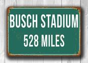 Personalized Busch Stadium Distance Sign - 20-x-14-inches