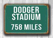 Personalized Dodger Stadium Distance Sign - 36-x-24-inches