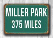 Personalized Miller Park Distance Sign - 36-x-24-inches
