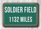 Personalized Soldier Field Distance Sign - 36-x-24-inches