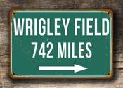 Personalized Wrigley Field Distance Sign - 16-x-12inches