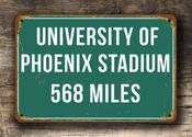 University Of Phoenix Stadium Miles Sign - 16-x-12inches