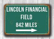 Vintage Style Lincoln Financial Field Sign - 36-x-24-inches