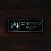 Conference Room Sign – Vintage Style Business Sign, Full Color UV Protected Print, Durable Aluminum Composite, Punched Holes Easy Mount - 12-x-4-inches