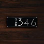 Custom Hotel Door Number – Vintage Style Business Sign, Full Color UV Print, Durable Aluminum Composite, Holes Punched for Easy Installation - 12-x-4-inches