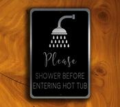 Hot Tub Signs – Vintage Aluminum Composite Wall Art, Full Color UV Protected Print, Indoor Outdoor Ready, Pre-Drilled Holes for Easy Mounting - 20-x-14-inches