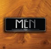 Mens Restroom Sign – Vintage Style Business Sign, UV Protected Fade Resistant Print, Durable Aluminum Composite, Easy Install Punched Holes - 18-x-6-inches image