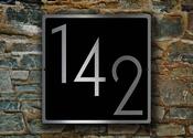 Modern Door Number Sign – Vintage Commercial Wall Sign, Full Color UV Print, Aluminum Composite, Pre-Punched Holes for Mounting - 10-x-10-inches