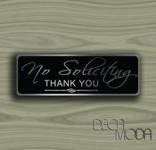 No Solicitation Sign – Vintage Aluminum Composite Wall Art, Full Color UV Protected Print, Indoor Outdoor Ready, Pre-Drilled Holes for Easy Mounting - 18-x-6-inches image