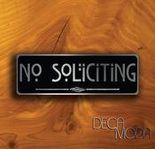 No Soliciting Sign – Vintage Aluminum Composite Wall Art, Full Color UV Protected Print, Indoor Outdoor Use, Easy Mount Pre-Drilled Holes - 12-x-4-inches image