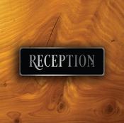 Reception Door Sign – Vintage Style Metal Sign, UV Protected Full Color Print, Durable Aluminum Composite, Punched Holes Easy Mount - 18-x-6-inches