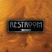 Restroom Door Sign – Vintage Commercial Wall Sign, UV Protected Full Color Print, Durable Aluminum Composite, Easy Install Punched Holes - 12-x-4-inches image