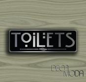 Toilet Door Sign – Rustic Vintage Business Sign, Full Color UV Protected Print, Aluminum Composite, Easy Install Punched Holes - 12-x-4-inches image