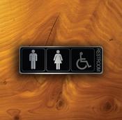 Unisex Accessible Restroom Sign – Classic Vintage Wall Sign, UV Protected Fade Resistant Print, Aluminum Composite, Easy Install Punched Holes - 12-x-4-inches image