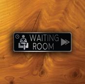 Waiting Room Pointer Sign – Rustic Vintage Business Sign, UV Protected Fade Resistant Print, Weatherproof Aluminum Composite - 12-x-4-inches image