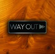 Way Out Directional Sign – Vintage Commercial Wall Sign, Full Color UV Print, Weatherproof Aluminum Composite, Holes Punched for Easy Installation - 18-x-6-inches image