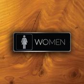Womens Restroom Door Sign – Retro Business Wall Sign, UV Protected Fade Resistant Print, Durable Aluminum Composite, Easy Install Punched Holes - 18-x-6-inches image