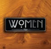 Womens Restroom Sign – Vintage Style Business Sign, Full Color UV Protected Print, Aluminum Composite, Easy Install Punched Holes - 12-x-4-inches image