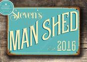 Custom Man Shed Sign – Perfect Gift, Vintage Metal Sign, Full Color UV Print, Weather Ready Aluminum Composite, Indoor Outdoor Use, Pre-Drilled Holes -  / 9-x-6