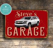 Personalized Chevrolet Garage Sign – Classic American Metal Decor, High-Humidity Ready, Full Color UV Print - 16-x-12