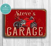 Personalized Ducati Garage Sign – Italian Sportbike Wall Art, Durable Aluminum, Indoor Outdoor Use UV Print - 16-x-12