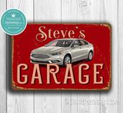 Personalized Ford Garage Sign – Vintage Blue Oval Wall Decor, Durable Aluminum Composite, Indoor Outdoor Use - 9-x-6