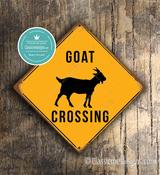 Goat Crossing Sign – Goat Xing Plaque, Durable Aluminum Composite, Indoor Outdoor Ready, Easy Mount Pre-Drilled Holes - 8-x-8