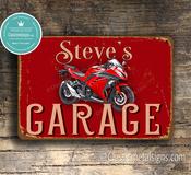 Personalized Kawasaki Garage Sign – Ninja Style Wall Decor, Full Color UV Print, Durable Aluminum Composite Plaque - 16-x-12