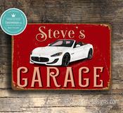 Personalized Maserati Garage Sign – Luxury Italian Automotive Decor, High-Humidity Ready, Full Color UV Protected Art - 16-x-12