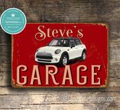 Personalized Mini Garage Sign – Classic Compact Car Wall Art, UV Protected Metal, Weather Ready for High Humidity - 16-x-12
