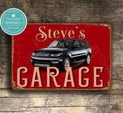 Personalized Range Rover Garage Sign – Luxury SUV Wall Decor, Durable Metal Style Art, Indoor Outdoor Use - 16-x-12